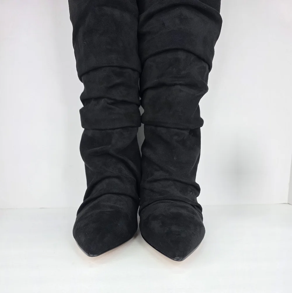 Marc Fisher Fadwa Fadora Slouchy Layered Pointed Block Boot Heel Women's Size 8M